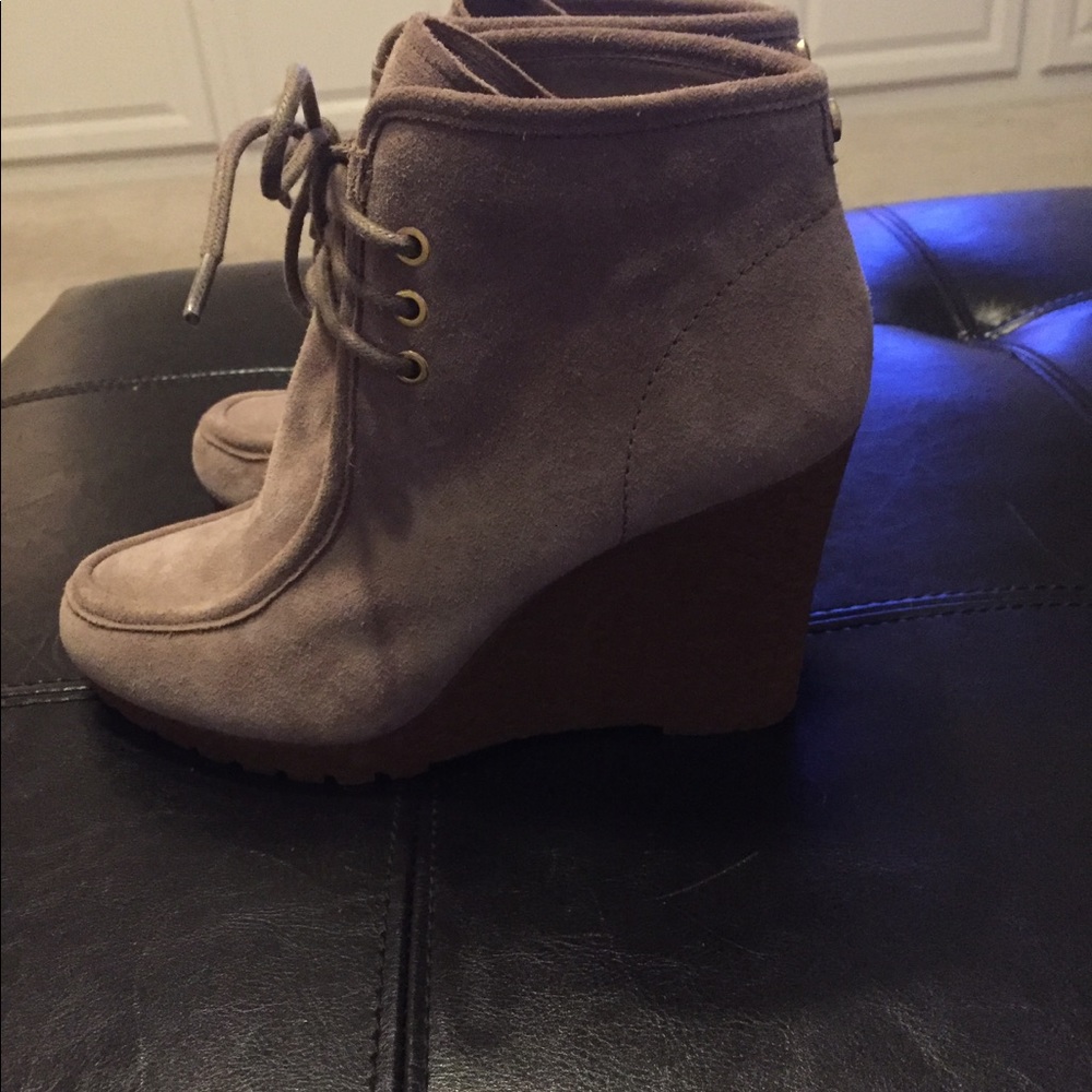 Brand New Michael Kors suede wedge booties