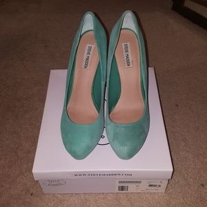 PRICE DROP! Seafoam Suede Heels