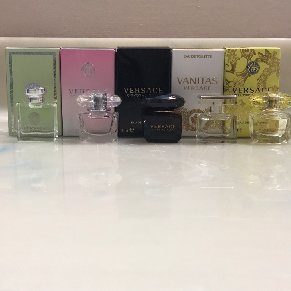 Five 0.17 oz woman’s Versace Cologne