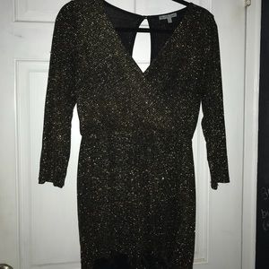 Charlotte Russe black and gold romper.