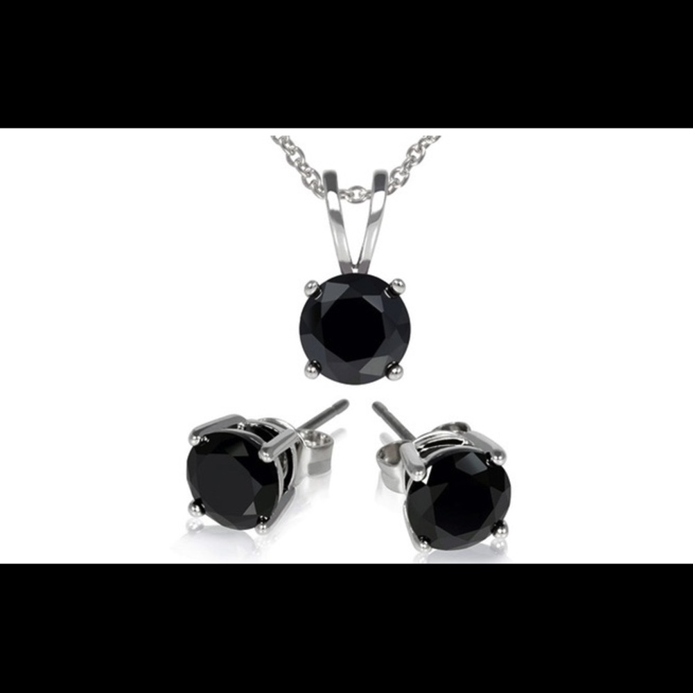 18K White Gold Plated 3 CTW Swarovski Crystal Set
