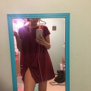 Red/light maroon dress