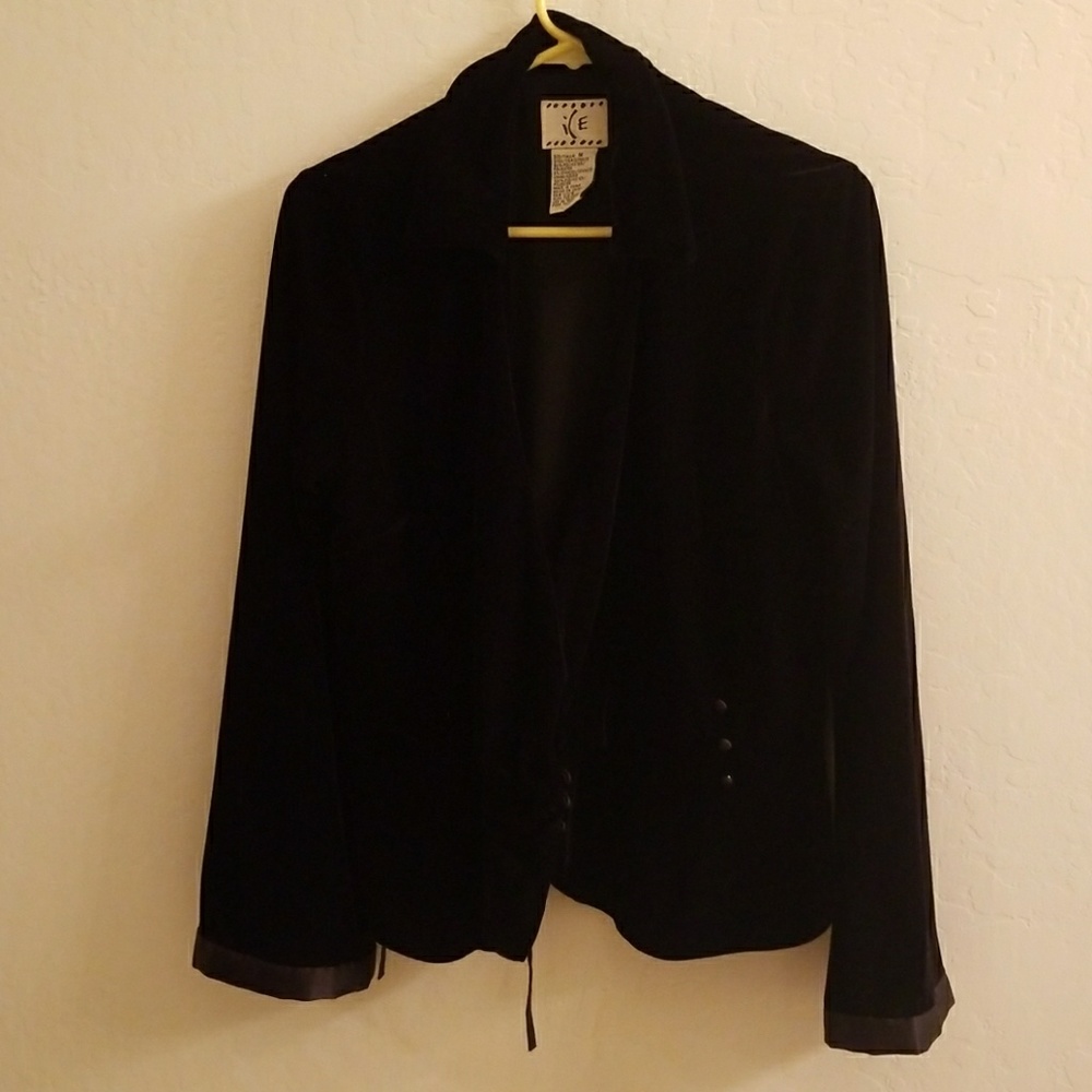 Black velvet blazer