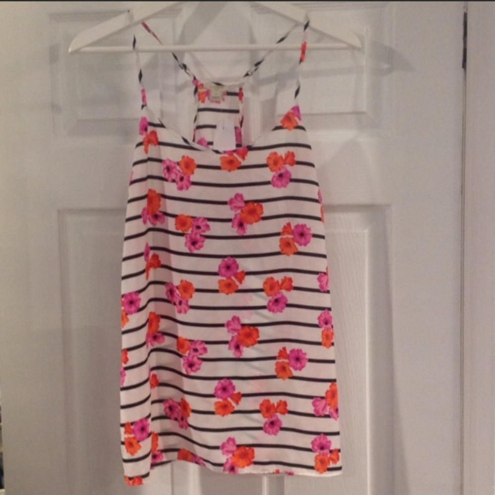 NWOT J Crew floral racerback tank