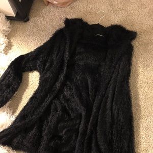 Soft black long cardigan