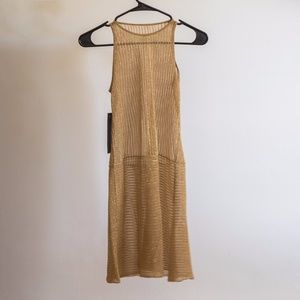 Kendall + Kylie Sheer knit lurex dress