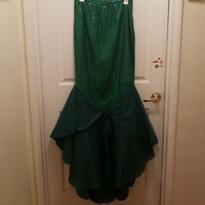 Green Sequined Mermaid Skirt