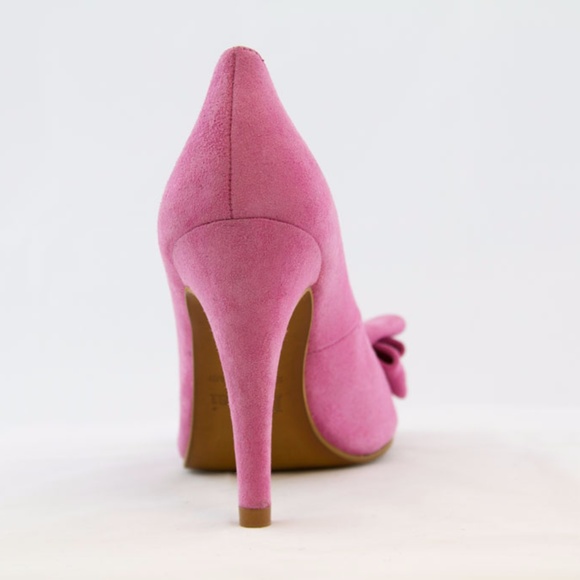 Pink Peep Toe Double Bow Dansi Heels Made in Spain - Picture 4 of 7