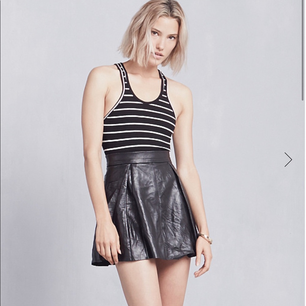 Black reformation pebble skirt leather