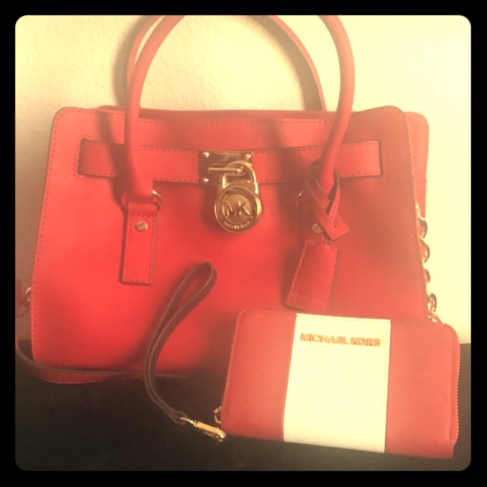 Red Michael Kors purse