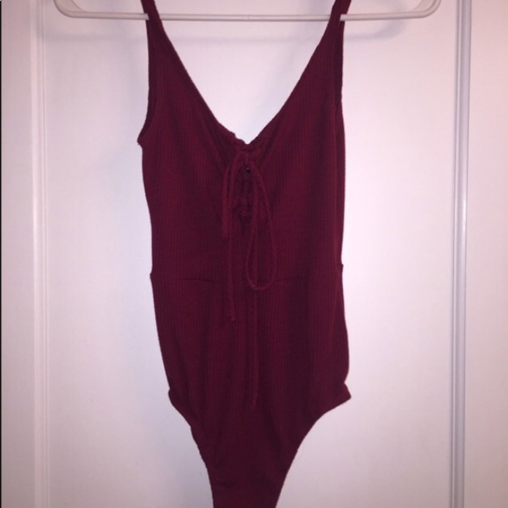 FREE!✨ w/ purchase Kendall & Kylie Maroon Bodysuit