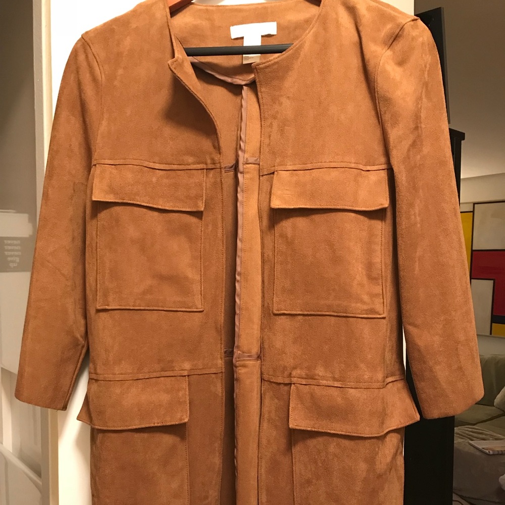 Brown faux suede jacket