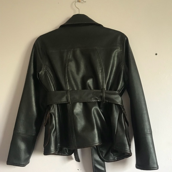 brown/black leather jacket - Picture 2 of 3