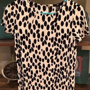 NEW Black and Cream H&M Polka Dot Shift Dress