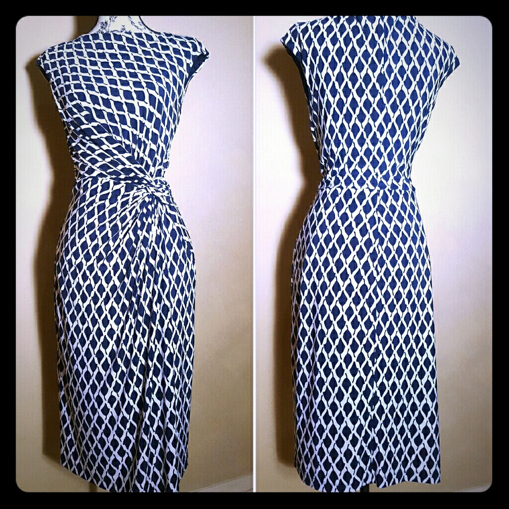 Ralph by Ralph Lauren Navy & white lined dress 6
