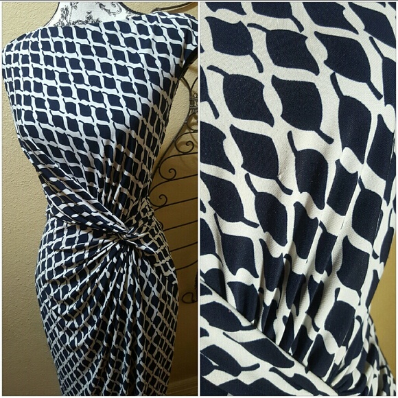 Ralph by Ralph Lauren Navy & white lined dress 6 - Picture 2 of 4