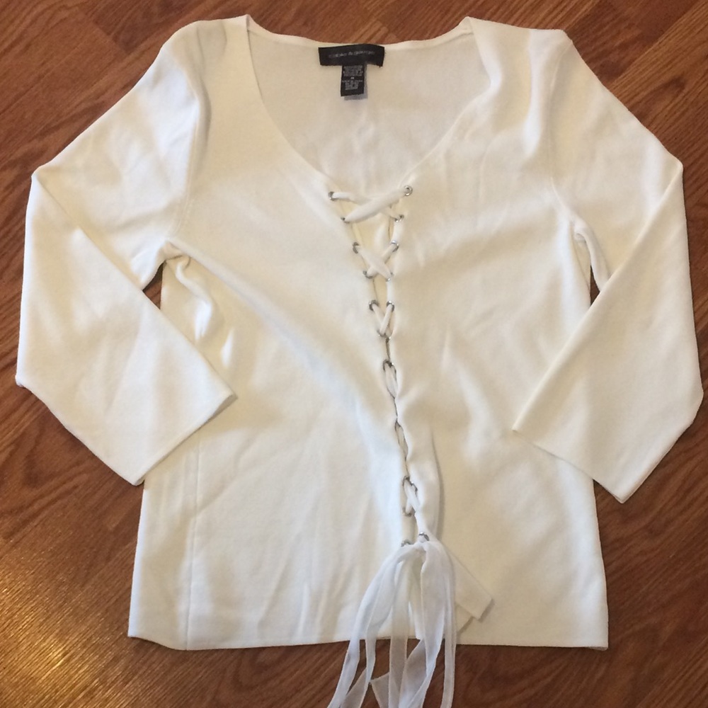 Cable & Gauge Lace Up Sweater
