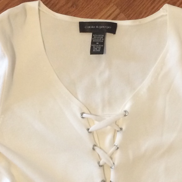 Cable & Gauge Lace Up Sweater - Picture 2 of 2