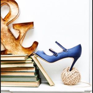 Boden Cordelia Shoes-Navy Blue Satin