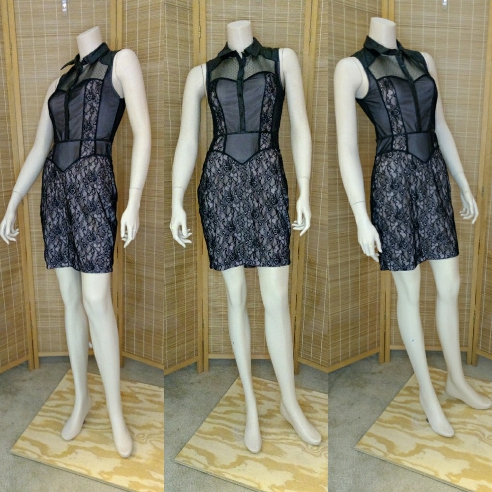 Ark & Co Sheer Lace Bodycon Dress
