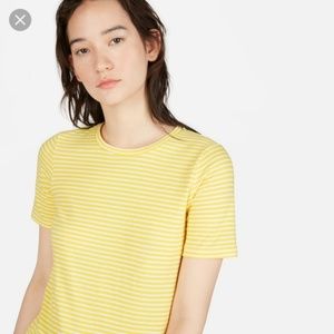 Everlane yellow stripe cotton crew - small