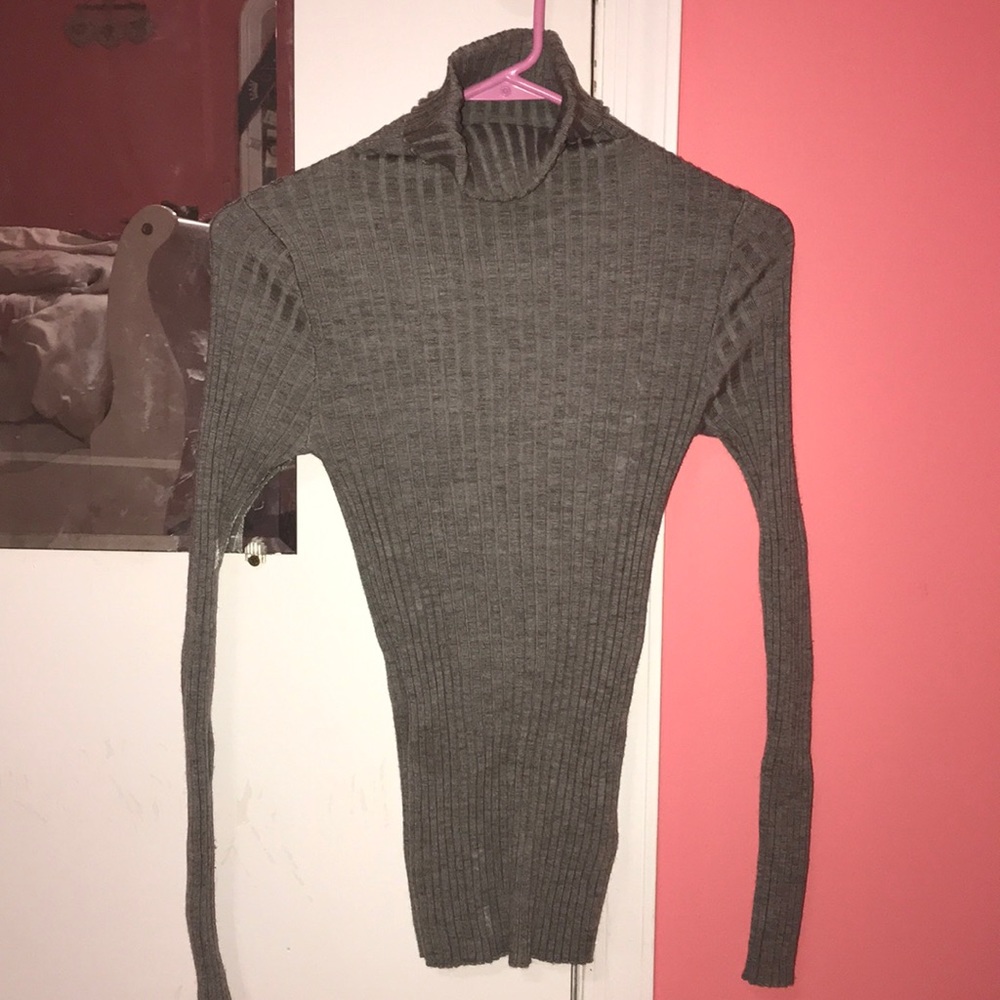 Grey turtle neck