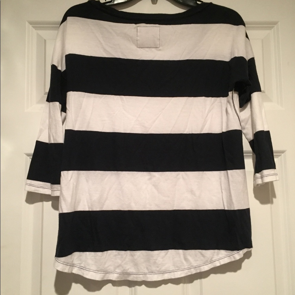 Navy/White Abercrombie Fitch Quarter Sleeve
