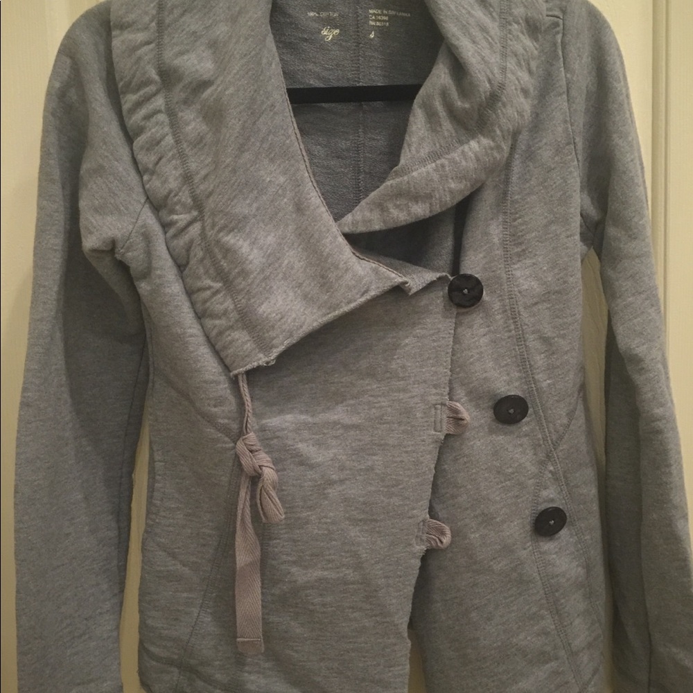 Lucky Brand, grey asymmetrical jacket, like new!