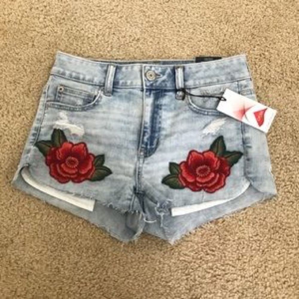 SOLD American Eagle Rose patch shorts