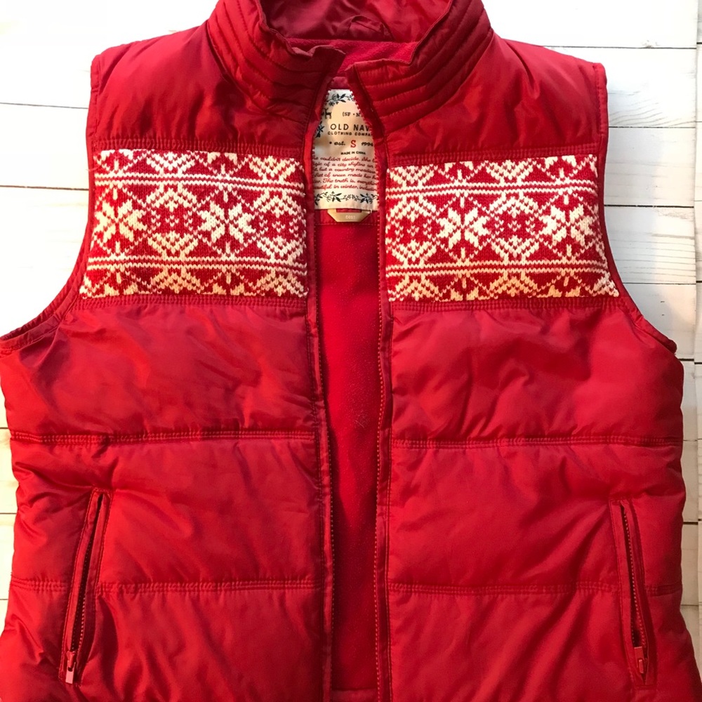 Festive Red Puffer Vest