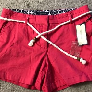 Red khaki shorts