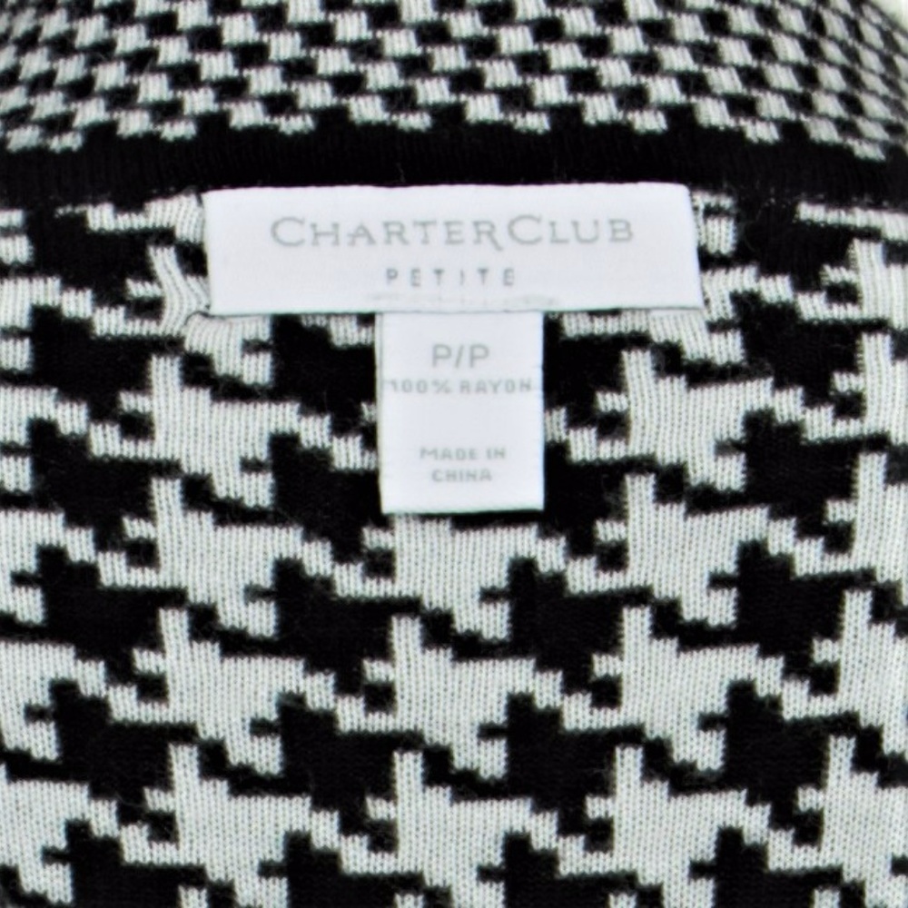 Charter Club Black/White Knitted Cardigan Sweater - Picture 8 of 8