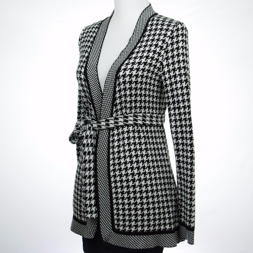 Charter Club Black/White Knitted Cardigan Sweater - Picture 5 of 8