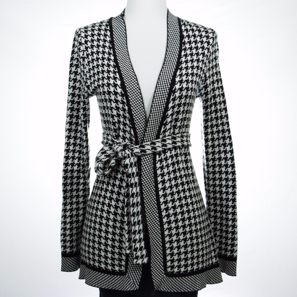 Charter Club Black/White Knitted Cardigan Sweater - Picture 4 of 8