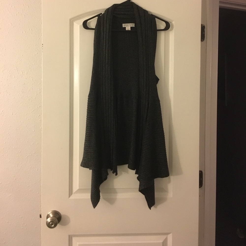 Sweater material long vest