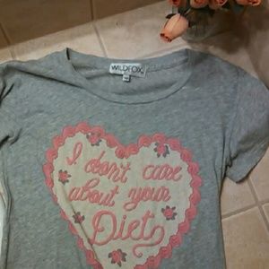 WILDFOX Gray Graphic Tee