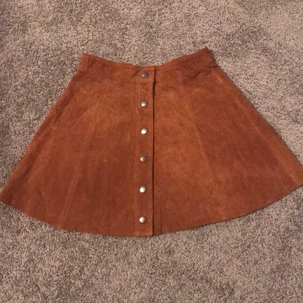 Leather Button Up Skirt