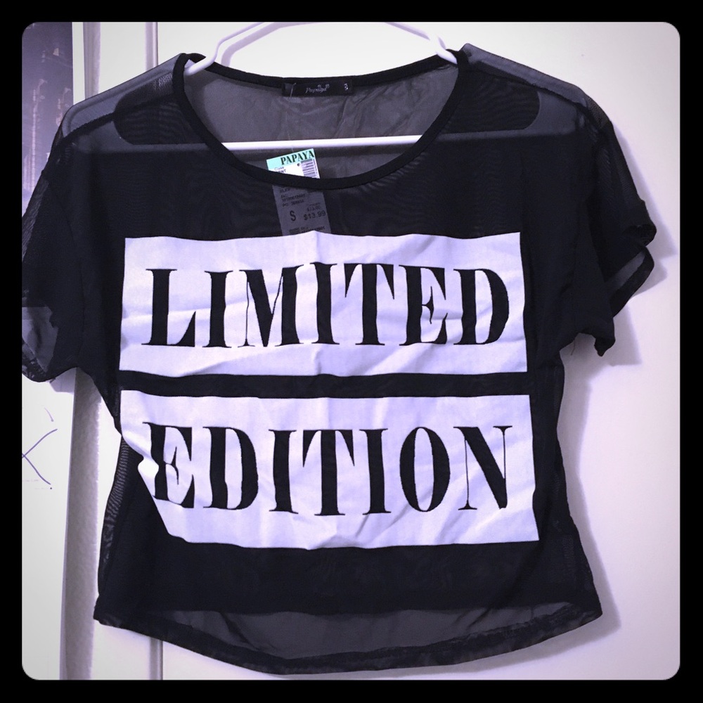 Sheer Black “Limited Edition” Crop Top