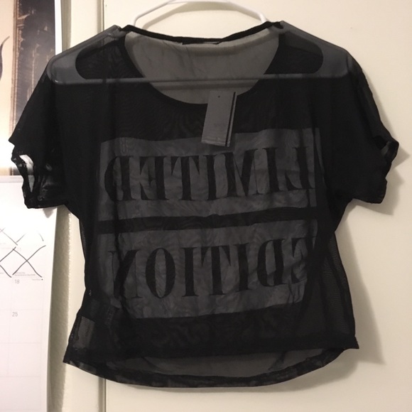Sheer Black “Limited Edition” Crop Top - Picture 2 of 2