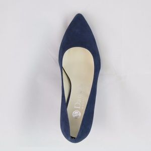 Midnight Blue Classic Suede Pump by Dansi