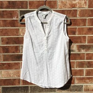 White sleeveless top