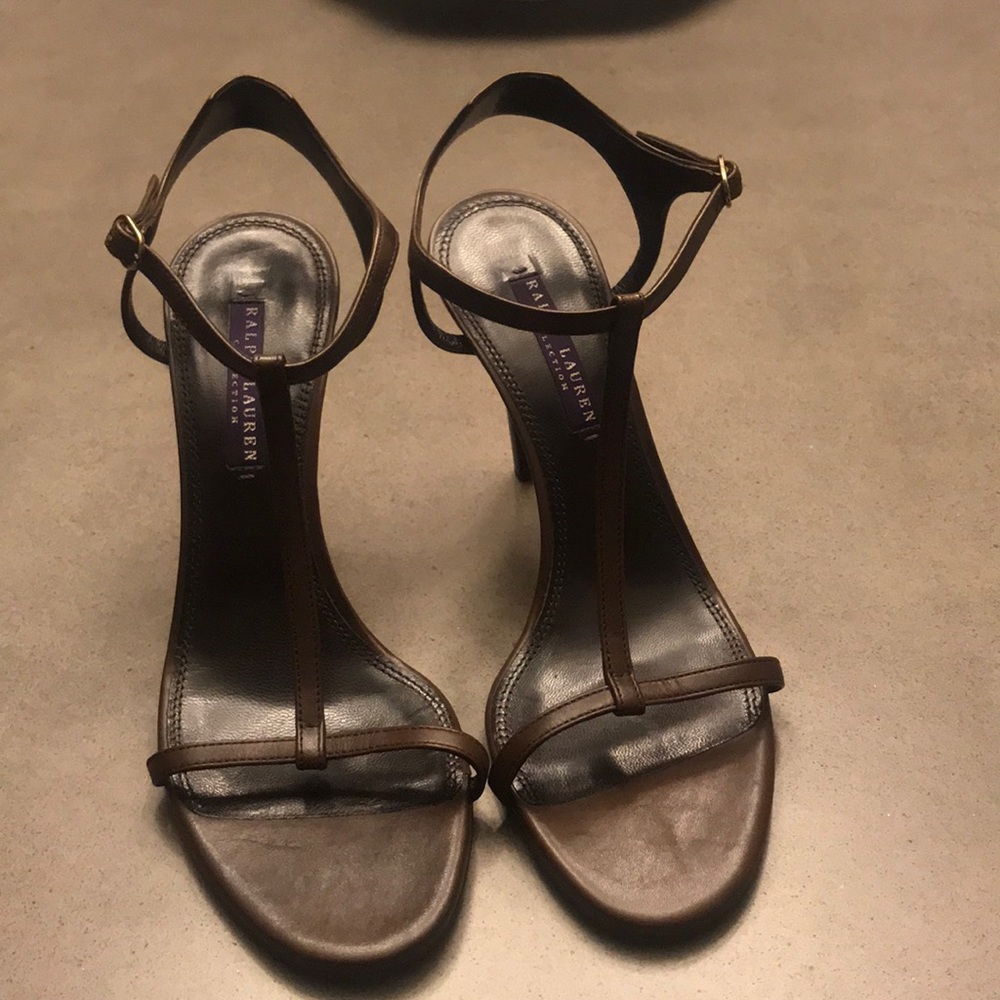 Ralph Lauren T-Strap Heels brown