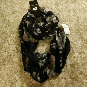 Soft/stretchy winter floral infinity scarf