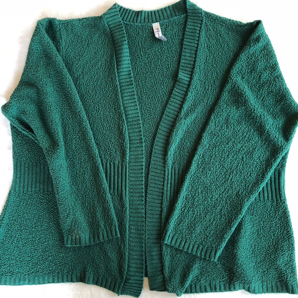 Green Open Cardigan