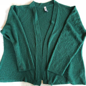 Green Open Cardigan