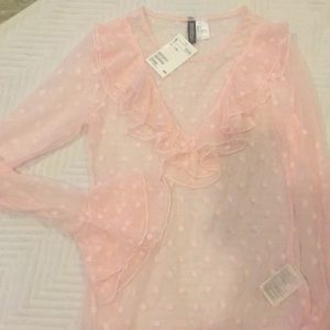 Sheer polka dot h&m blouse