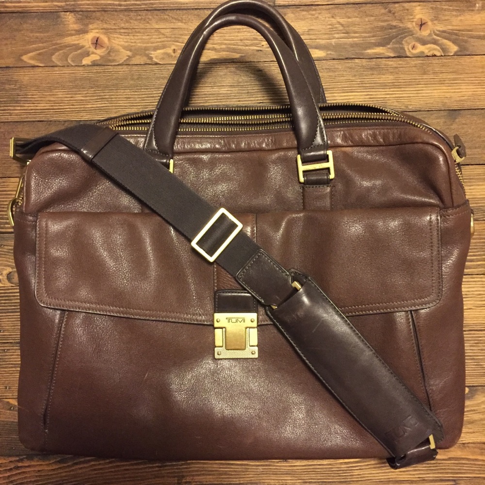 Tumi - Chestnut Large Laptop Leather Brief