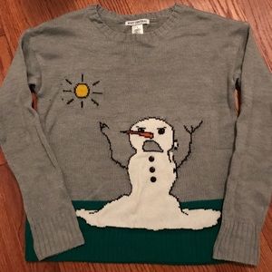 S snowman ugly Christmas sweater