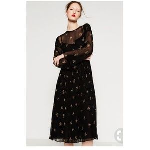Zara Black Floral Dress