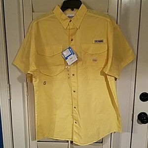 NWT Columbia Men's SS Shirt Yellow Size M